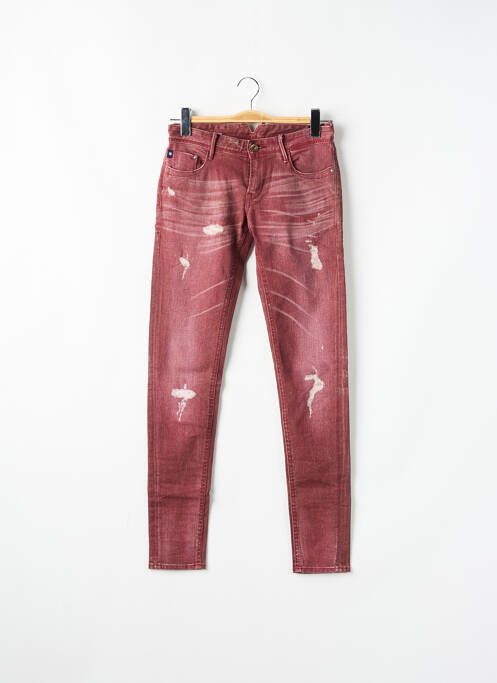 Jeans coupe slim rouge LE TEMPS DES CERISES pour femme