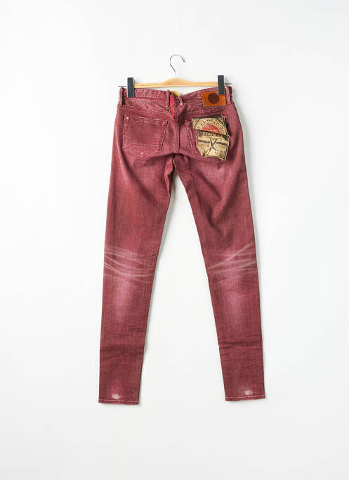 Jeans coupe slim rouge LE TEMPS DES CERISES pour femme