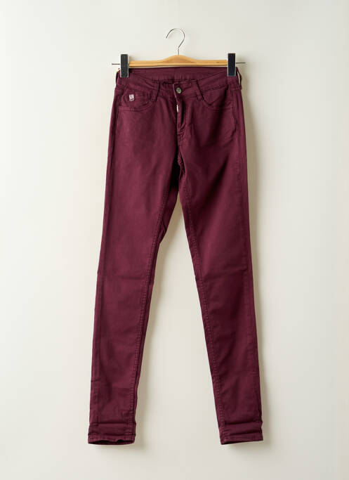 Pantalon slim violet LE TEMPS DES CERISES pour femme