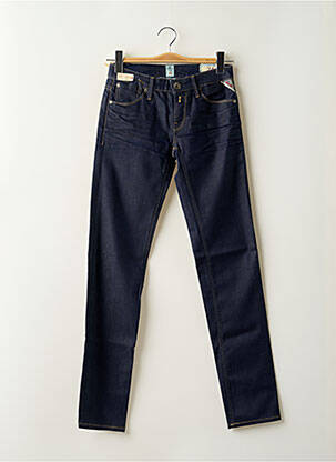 Jeans coupe slim tissage brut taille basse bleu REPLAY femme
