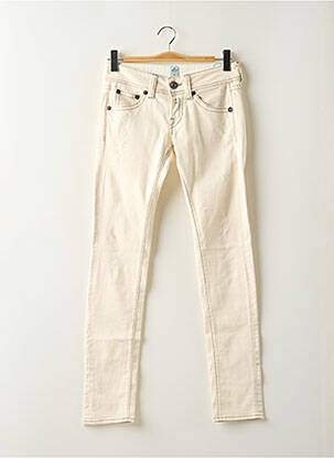 Jeans coupe slim stretch taille basse beige REPLAY femme