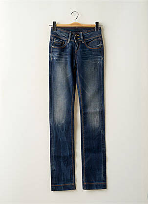 Jeans coupe droite stretch taille basse bleu TEDDY SMITH femme
