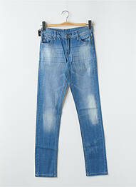 Jeans coupe slim effet usé délavé taille haute bleu CHEAP MONDAY femme