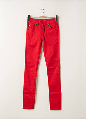 Pantalon slim tissage popeline taille normale rouge CHEAP MONDAY femme