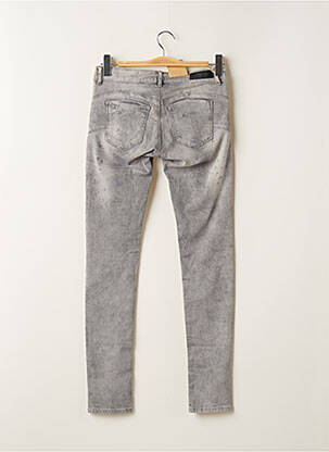Jeans coupe slim effet usé délavé taille normale gris KARPOS femme