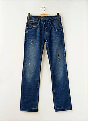 Jeans coupe droite effet usé délavé taille normale bleu GUESS homme