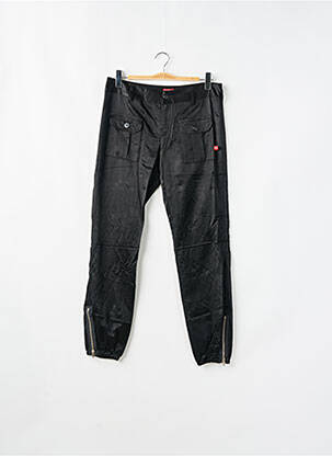 Pantalon droit fermeture zippée sous rabat boutonné taille normale noir BE YOU K femme