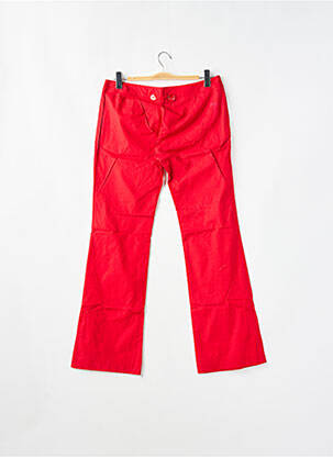 Pantalon droit tissage popeline taille normale rouge BE YOU K femme