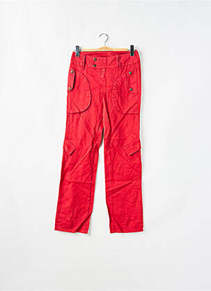 Pantalon droit tissage popeline taille normale rouge BE YOU K femme