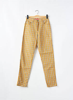 Pantalon slim tissage popeline taille normale jaune BONAVENTURE femme