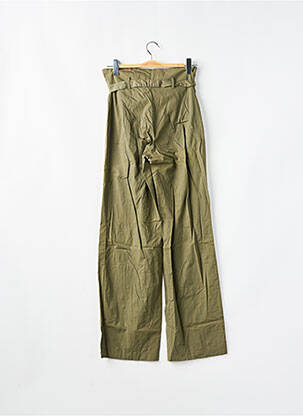 Pantalon droit tissage popeline taille normale vert CHEYENNE femme