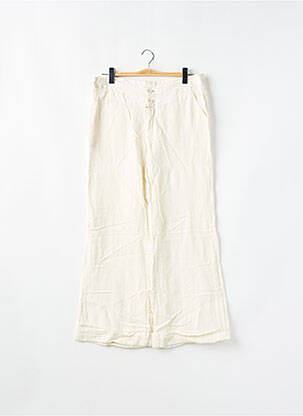Pantalon droit tissage popeline taille normale beige CHILLI PEPPER femme