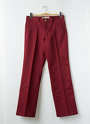Pantalon droit fermeture zippée sous rabat boutonné rouge FREEMAN T.PORTER femme