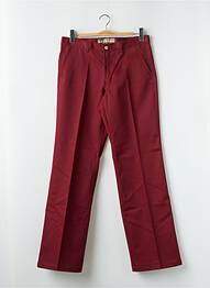 Pantalon droit fermeture zippée sous rabat boutonné rouge FREEMAN T.PORTER femme