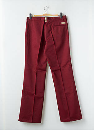Pantalon droit fermeture zippée sous rabat boutonné rouge FREEMAN T.PORTER femme