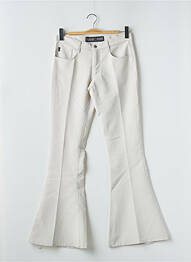 Pantalon droit fermeture zippée sous rabat boutonné gris FREEMAN T.PORTER femme