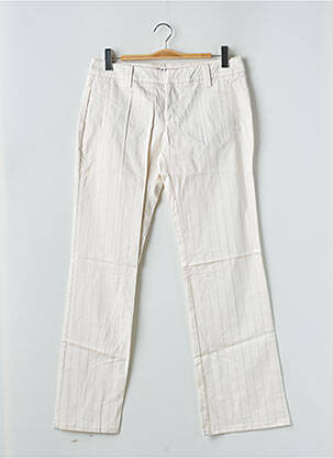 Pantalon flare fermeture zippée sous rabat avec crochet taille basse blanc FREEMAN T.PORTER femme