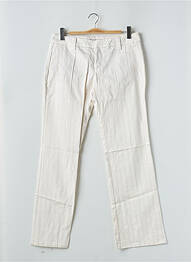 Pantalon flare fermeture zippée sous rabat avec crochet taille basse blanc FREEMAN T.PORTER femme