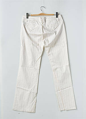 Pantalon flare fermeture zippée sous rabat avec crochet taille basse blanc FREEMAN T.PORTER femme