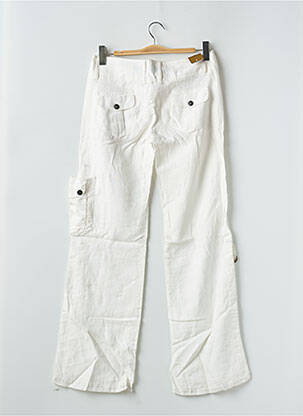 Pantalon droit fermeture zippée sous rabat boutonné blanc FREEMAN T.PORTER femme
