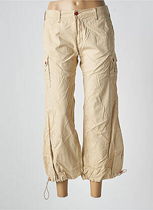 Pantalon 7/8 tissage popeline taille normale beige CIMARRON femme