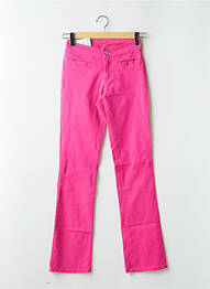Pantalon slim tissage popeline taille haute rose CIMARRON femme