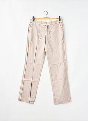 Pantalon droit tissage popeline taille basse rose LADY SOUL femme
