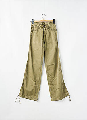 Pantalon flare stretch taille haute vert LOIS femme