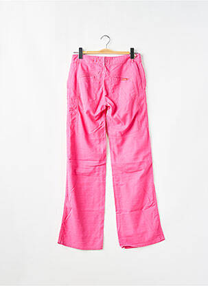 Pantalon droit tissage crêpe taille basse rose MAGGIE femme