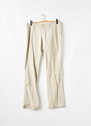 Pantalon droit tissage popeline taille basse beige MOGUL femme