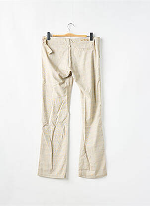 Pantalon droit tissage popeline taille basse beige MOGUL femme