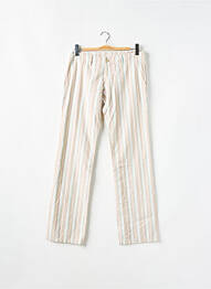 Pantalon droit tissage popeline taille basse beige MOGUL femme