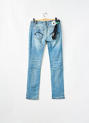 Jeans coupe slim effet usé délavé taille basse bleu ONE GREEN ELEPHANT femme