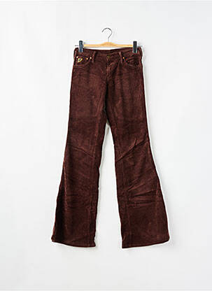 Pantalon flare stretch taille basse marron LOIS femme