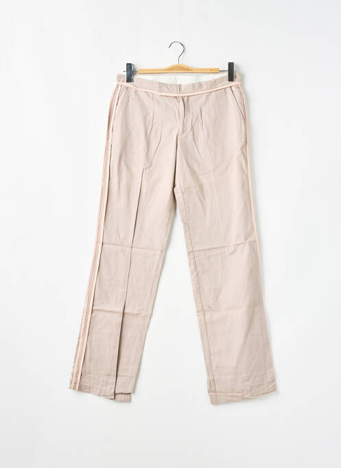 Pantalon droit tissage popeline taille basse rose LADY SOUL femme