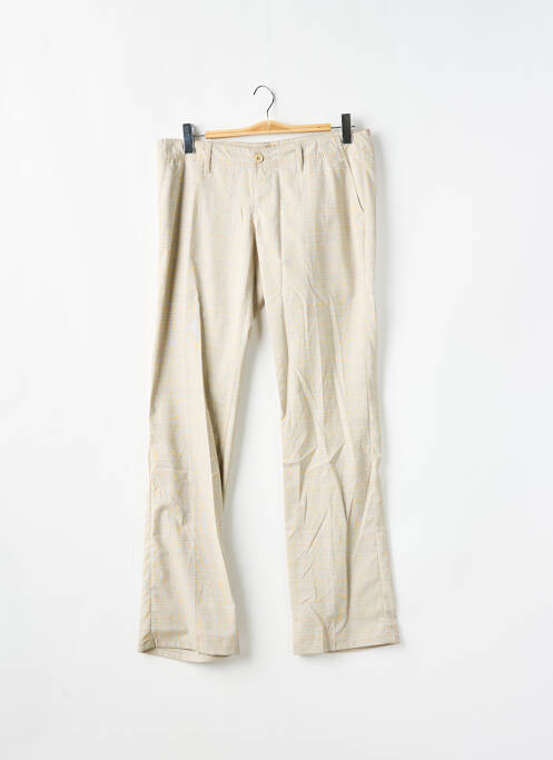 Pantalon droit tissage popeline taille basse beige MOGUL femme