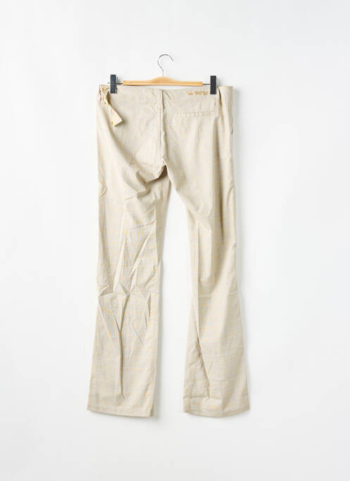 Pantalon droit tissage popeline taille basse beige MOGUL femme