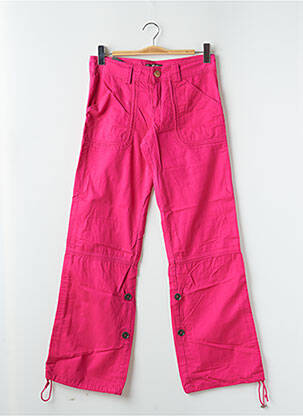 Pantalon droit tissage popeline taille normale rose PHARD femme