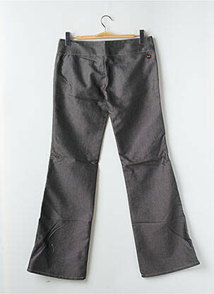 Pantalon droit fermeture zippée sous rabat boutonné taille normale gris RWD femme