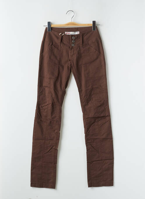 Pantalon slim marron ONLY pour femme