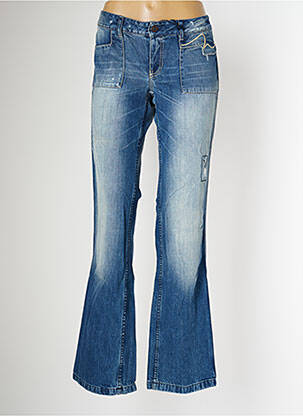 Jeans coupe droite effet usé délavé taille basse bleu SCHOOL RAG femme