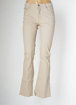 Pantalon flare stretch taille haute beige SCHOOL RAG femme