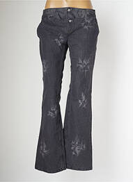 Pantalon flare stretch taille basse gris SCHOOL RAG femme