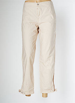Pantalon 7/8 tissage popeline taille normale beige SCHOOL RAG femme