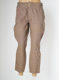 Pantalon 7/8 tissage popeline taille normale marron SCHOOL RAG femme