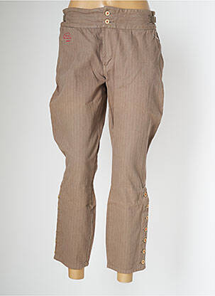Pantalon 7/8 tissage popeline taille normale marron SCHOOL RAG femme