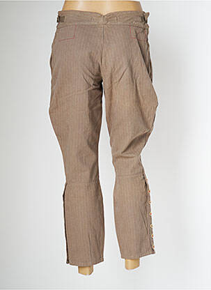 Pantalon 7/8 tissage popeline taille normale marron SCHOOL RAG femme