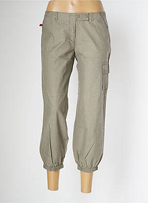 Pantalon cargo tissage popeline taille basse vert SESSUN femme