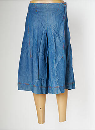 Pantacourt coupe jupe culotte taille haute bleu 2 TWO femme
