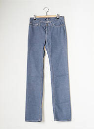 Jeans coupe droite taille haute taille haute bleu SCHOOL RAG femme